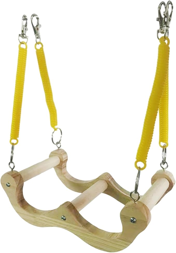 Loaded Bird Swing Handcrafted Wooden Perch by Unknown