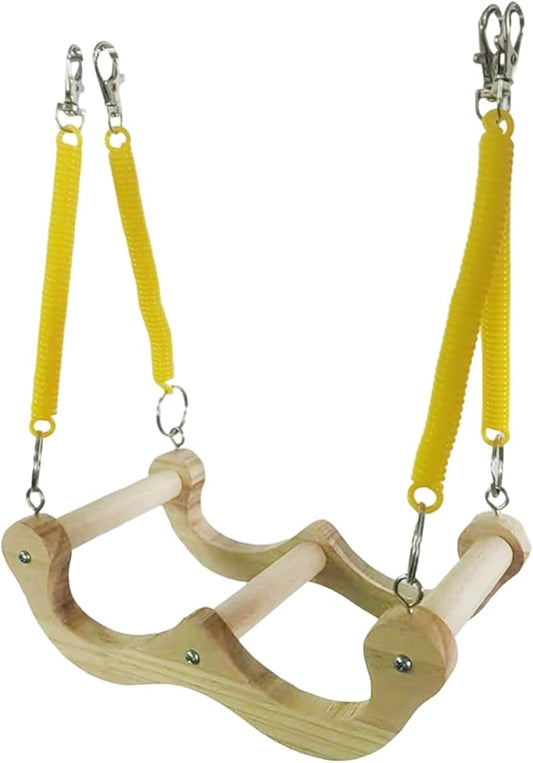 Loaded Bird Swing Handcrafted Wooden Perch by Unknown