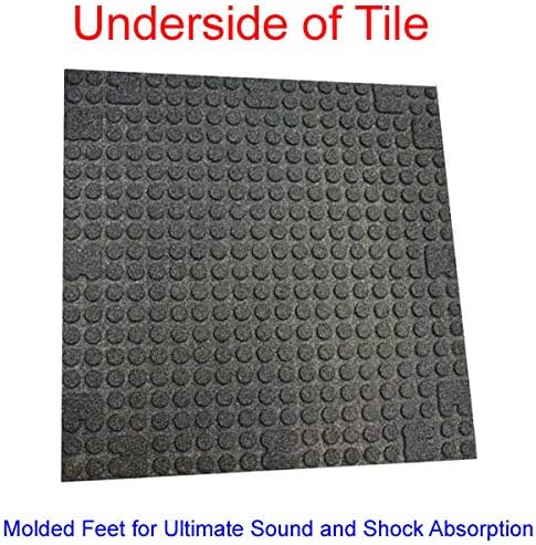 American Floor Mats - 1 Inch Thick Colorful Rubber Gym Tiles - Extreme Sound & Shock Absorbing - 95% Blue - 2' x 2' Single Tile (Covers 4 Sq Ft)