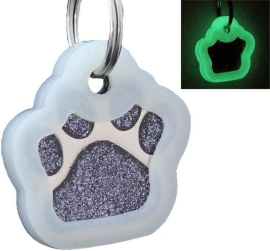 Pet ID Tags, Personalized Dog Tags and Cat Tags, Custom Engraved, Cute Glitter by Unknown