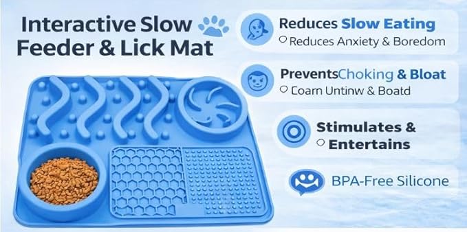 Silicone Dog Feeding Mat with Slow Feeder & Lick Pad - Image 3