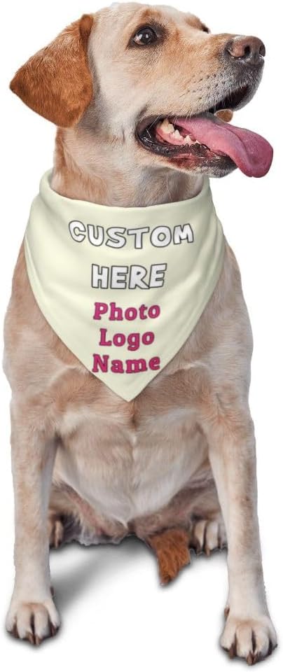 Custom Dog Bandana with Name Photo Logo Personalized Dog Scarf Suitable by YURIOPF