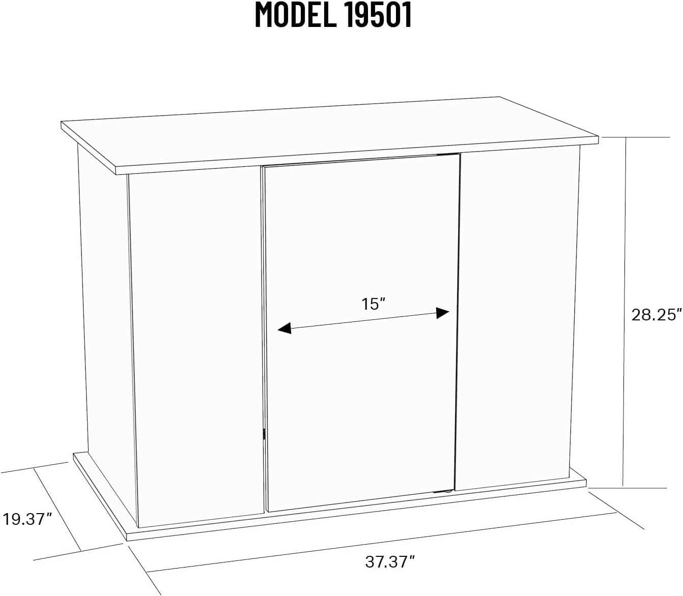 Aquatic Fundamentals AMZ-36501-68, 50-65 Gallon Aquarium Stand with Double Door Storage, Serene Cherry Finish