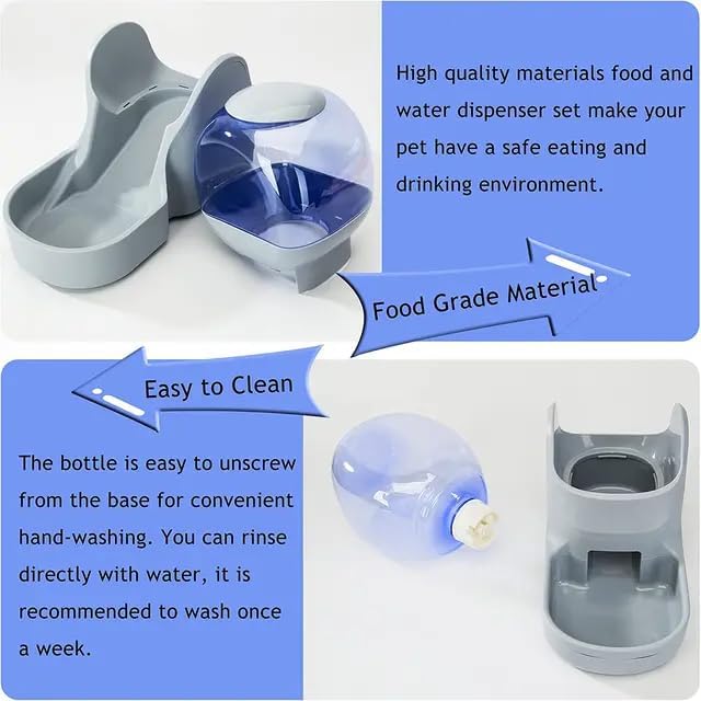 Dog & Cat Feeder + Waterer Set, Automatic Pet Feeder 2 in 1 Cat & Dog Food - Image 8