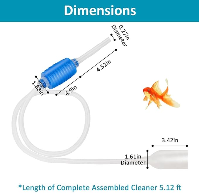 Fish Tank Gravel Cleaning Tools Aquarium Cleaner Hand Siphon Vacuum Pump Water - Image 2