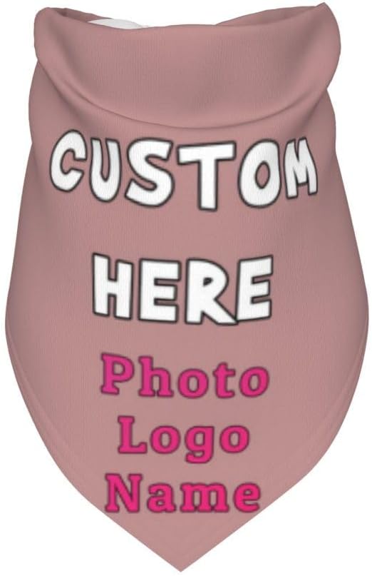 Personalized Dog Bandanas Custom Pet Scarf Add Your Own Logo Photo Text - Image 3