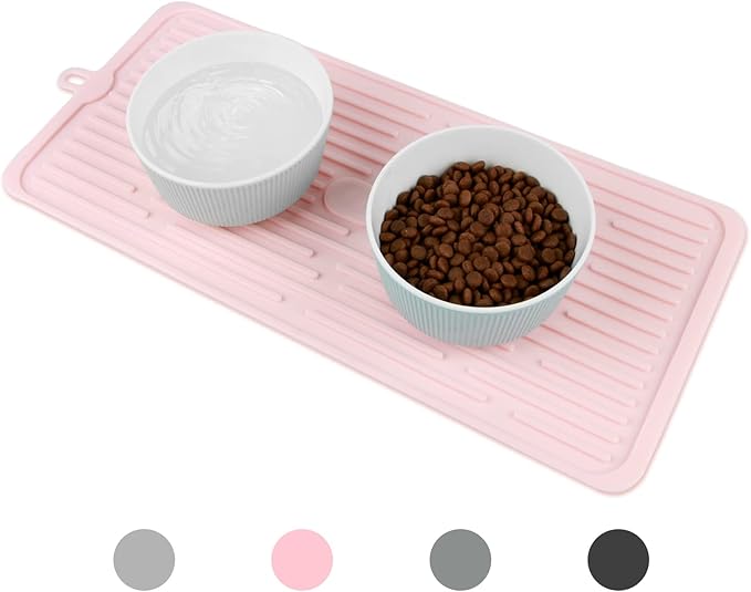 Pet Placemat for Dog and Cat, Mat for Prevent Food and Water Overflow, Portable by Dahaiwua-Petsupplies