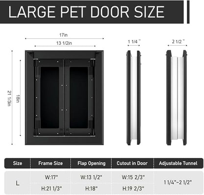 Aluminum French Large Dog Door, Heavy-Duty - Image 2