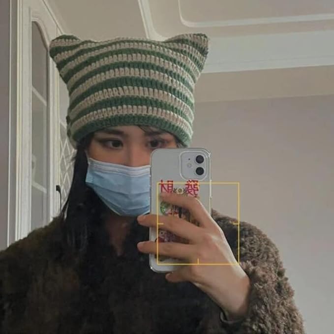 Crochet Hats for Women Cat Beanie Vintage Beanies Women Fox Hat Grunge - Image 6