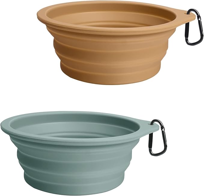 PetBonus 2-Pack Large Silicone Collapsible Dog Bowls, 34oz/1000ml BPA Free by Petbonus