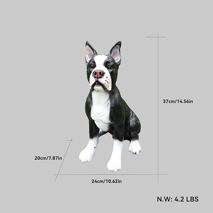 Boston Terrier Dog Garden Statue - Image 4