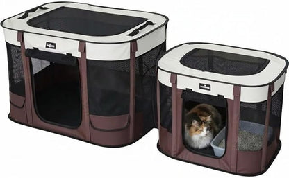 Paw Ballet 2-in-1 Foldable Pet Playpen, Portable Dog Cat Kennel Tent - Image 7