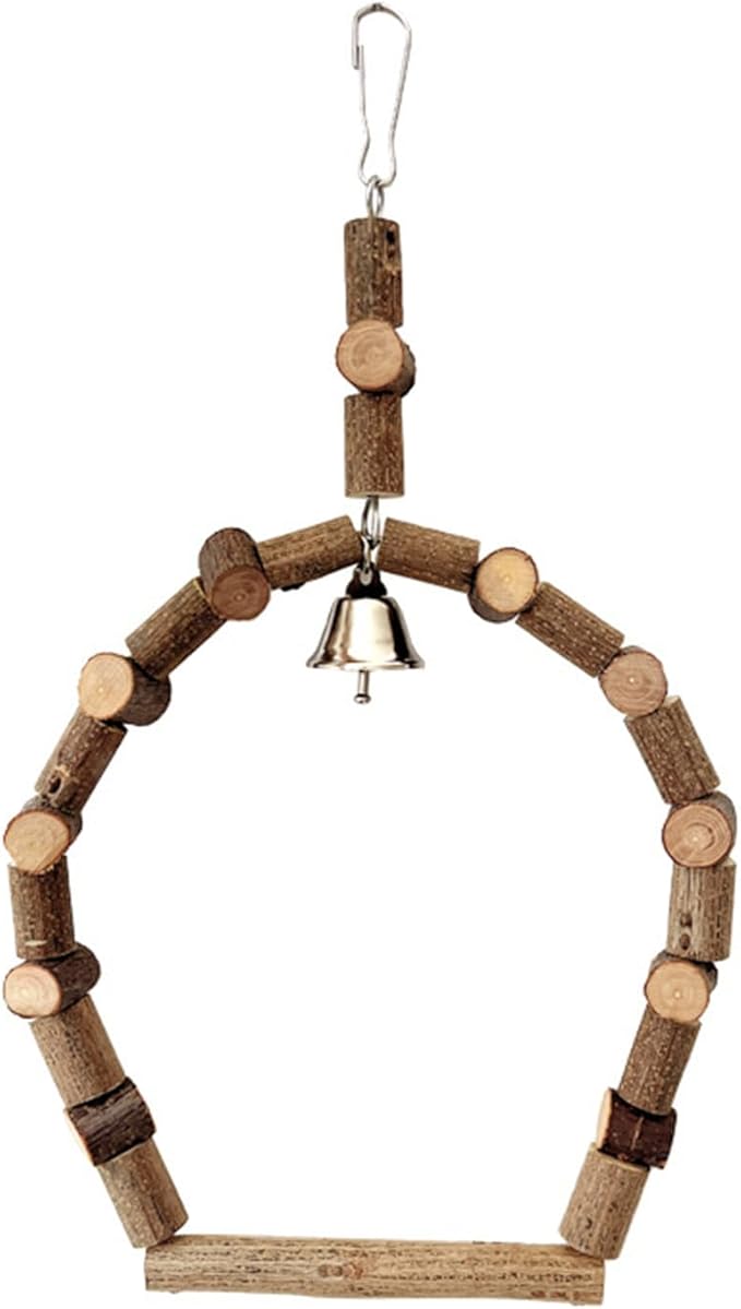 Natural Wood Bird Swing Perch - Image 9