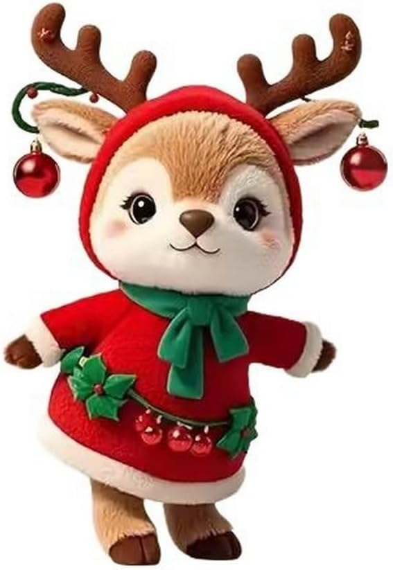 24 Pcs Cute Reindeer Christmas Tree Hanging Ornaments 2D Flat Wooden Pendant - Image 6