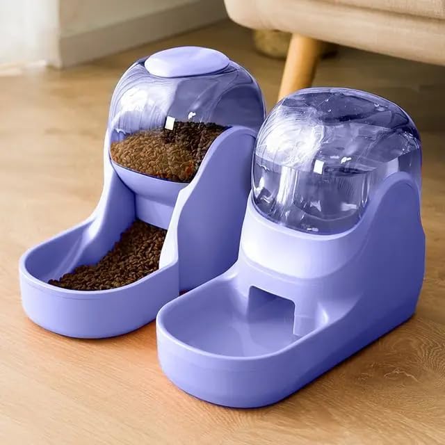 Dog & Cat Feeder + Waterer Set, Automatic Pet Feeder 2 in 1 Cat & Dog Food - Image 2