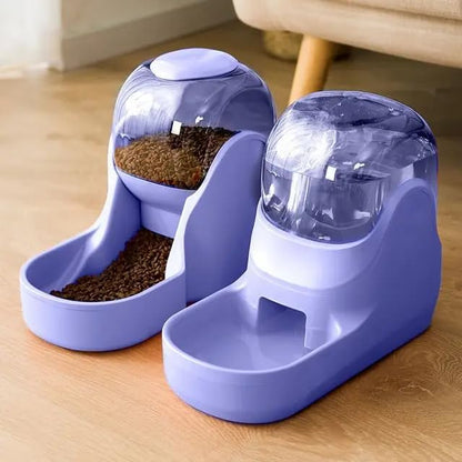 Dog & Cat Feeder + Waterer Set, Automatic Pet Feeder 2 in 1 Cat & Dog Food - Image 2