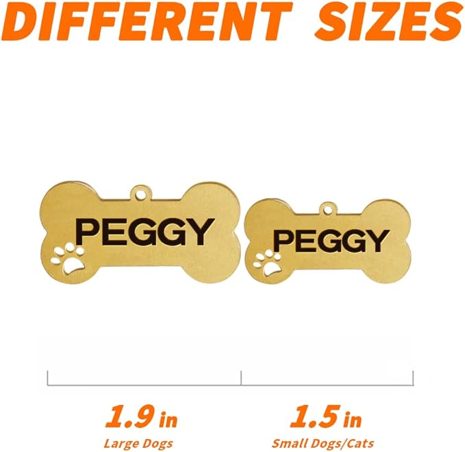 Dogs ID Tags Personalized Double Sided Deep Engraved Cat & Dog Collar Charm - Image 6