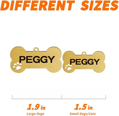 Dogs ID Tags Personalized Double Sided Deep Engraved Cat & Dog Collar Charm - Image 6