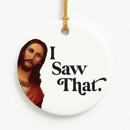 Jesus I Saw That Ornament, Santa Ornaments - Image 8