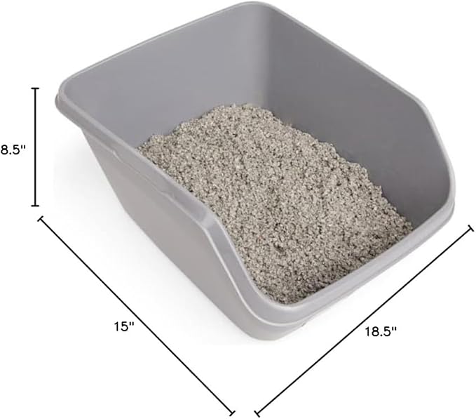 So Phresh by Petco Scatter Shield High-Back Litter Box Grey Large 18.5" L X 15" - Image 5