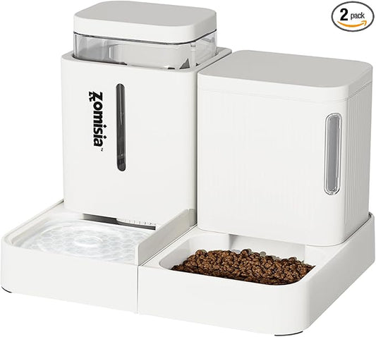 ZOMISIA Gravity Cat Feeder and Water Dispenser, 2 in 1 Cat Self Feeder by Zomisia