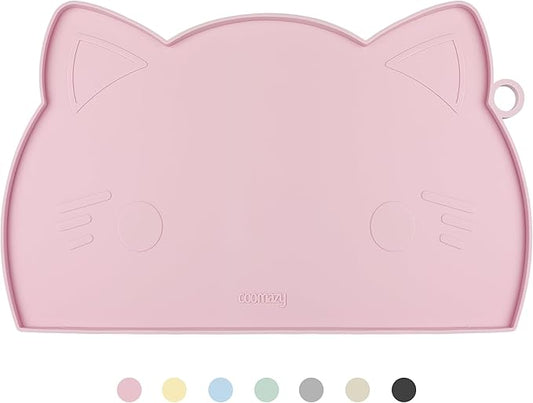 Coomazy Cat Food & Water Mat, Thicker Non-Slip Silicone Mat by Coomazy