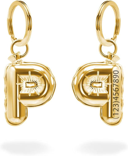 Personalize CAT Collar Charm Brass Balloon Initials/Number Shape by MEMOPAW