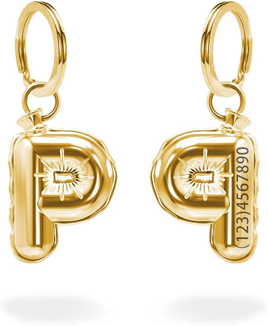 Personalize CAT Collar Charm Brass Balloon Initials/Number Shape by MEMOPAW