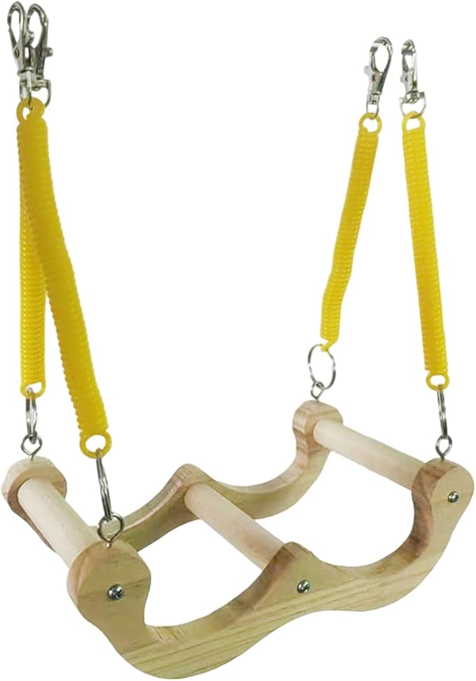 Loaded Bird Swing Handcrafted Wooden Perch - Image 4