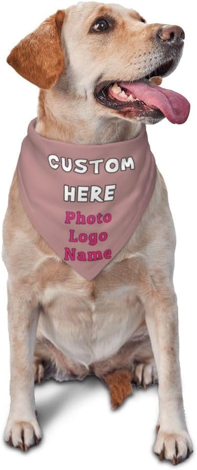 Personalized Dog Bandanas Custom Pet Scarf Add Your Own Logo Photo Text by YURIOPF
