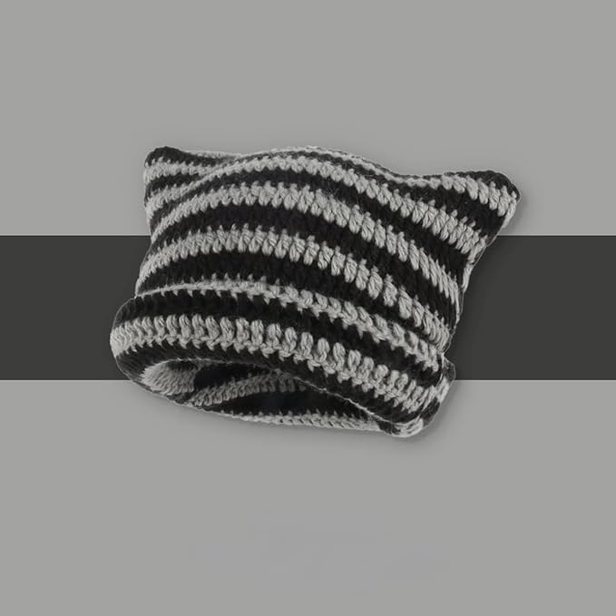 Crochet Hats for Women Cat Beanie Vintage Beanies Women Fox Hat Grunge - Image 6