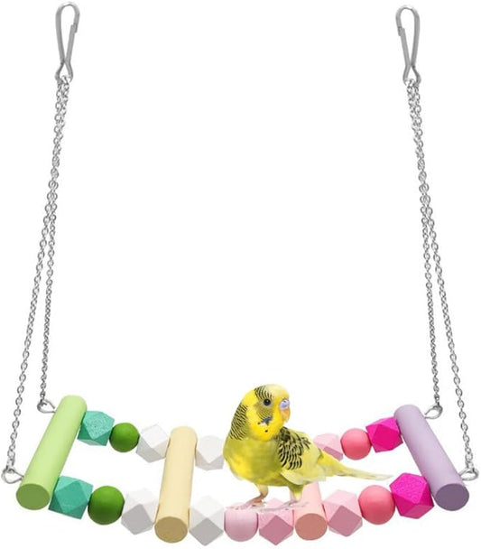 Bird Swing, Colorful Bird Hanging Bridge Swing by DONGKER