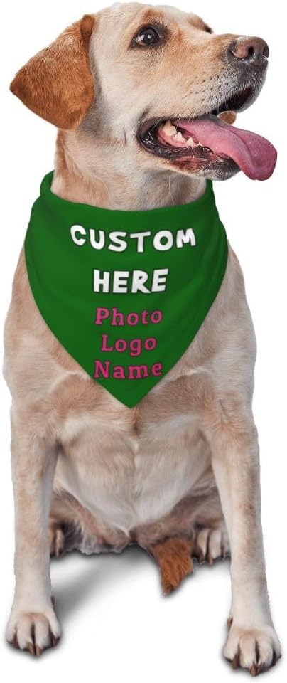 Personalized Dog Bandanas Custom Pet Scarf Add Your Own Logo Photo Text by YURIOPF