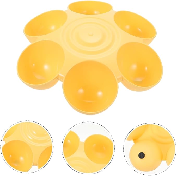 2pcs Flower Petal Shaped Pet Food Container and Water Bowl Set, Six-Compartment - Image 9