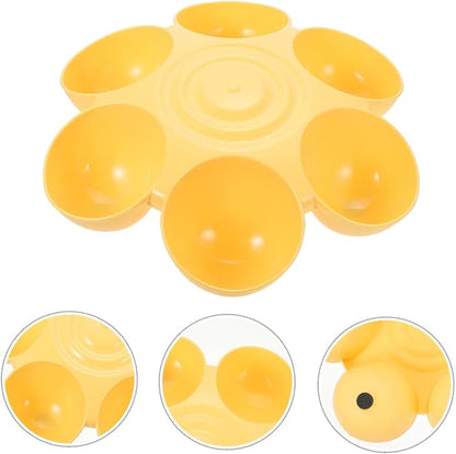 2pcs Flower Petal Shaped Pet Food Container and Water Bowl Set, Six-Compartment - Image 9
