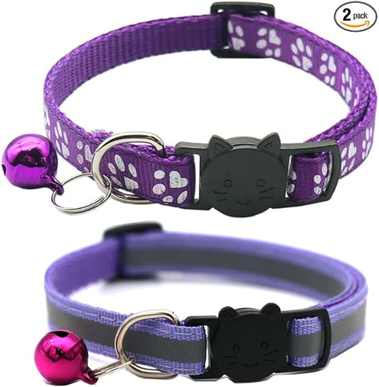 2 Pack Cat Collars Quick Release Reflective Kitten Collar by Unknown