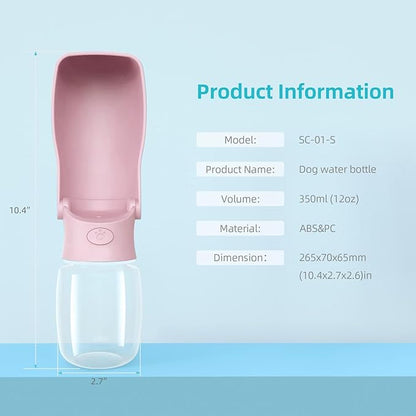 Portable Dog Water Bottle for Walking 19 OZ or 12 OZ Portable Pet Water Bottles - Image 3