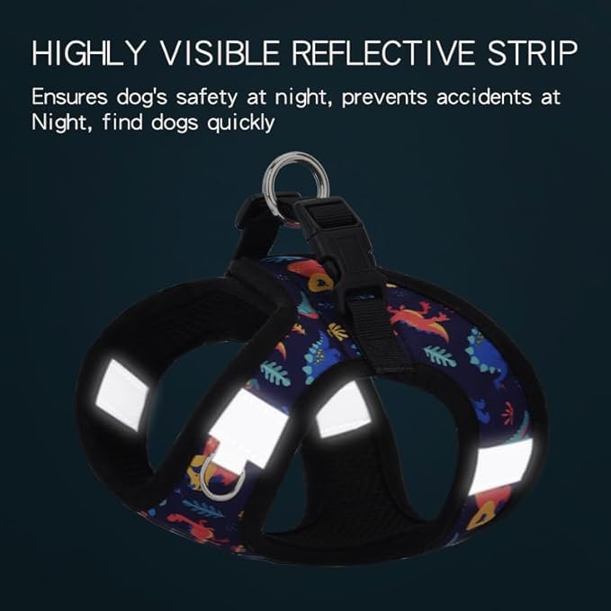Step in Dog Harness and Leash Set, Flower Adjustable Easy Walk Puppy Harnesses - Image 5