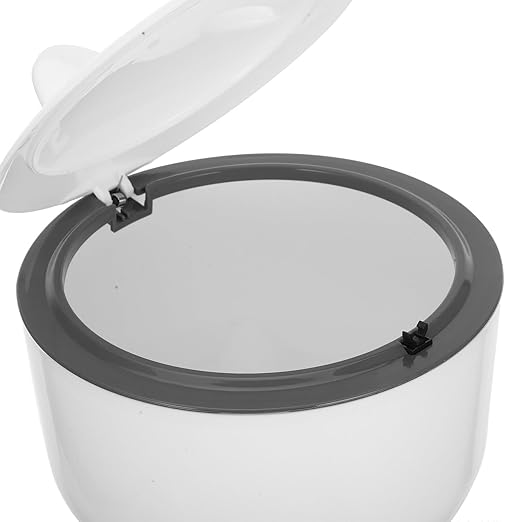 Pet Litter Disposal Bin with One-Button Sealed Lid Grey Plastic Waste Can - Image 9