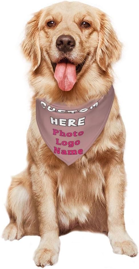 Personalized Dog Bandanas Custom Pet Scarf Add Your Own Logo Photo Text - Image 7
