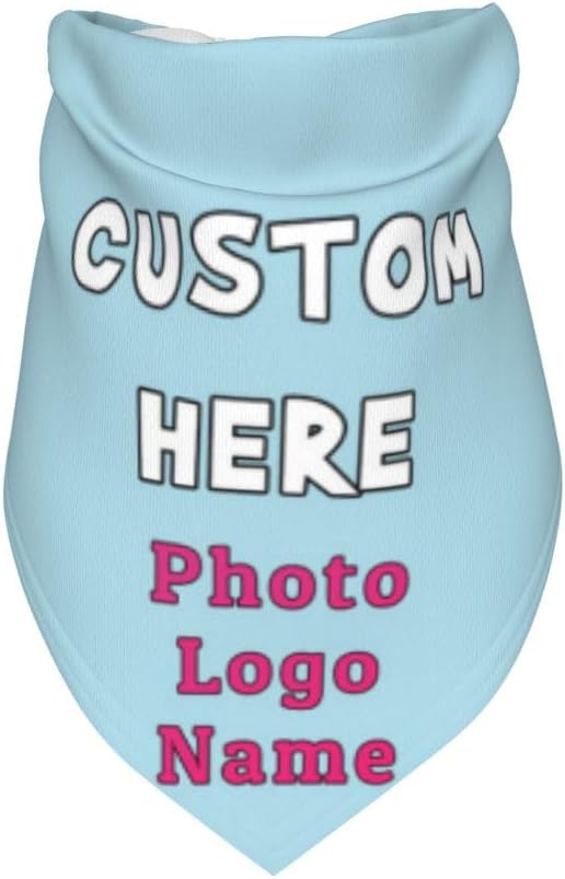 Personalized Dog Bandanas Custom Pet Scarf Add Your Own Logo Photo Text - Image 3