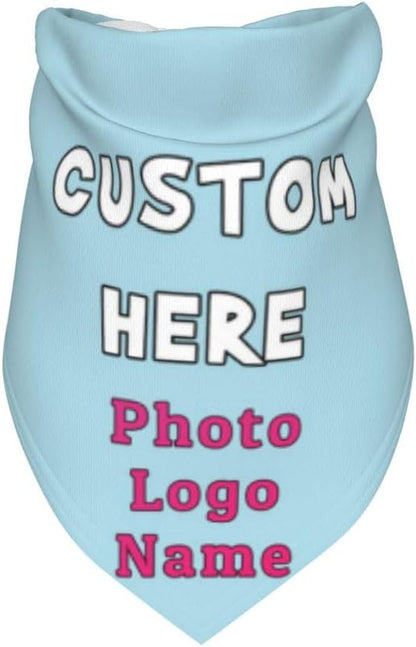 Personalized Dog Bandanas Custom Pet Scarf Add Your Own Logo Photo Text - Image 3