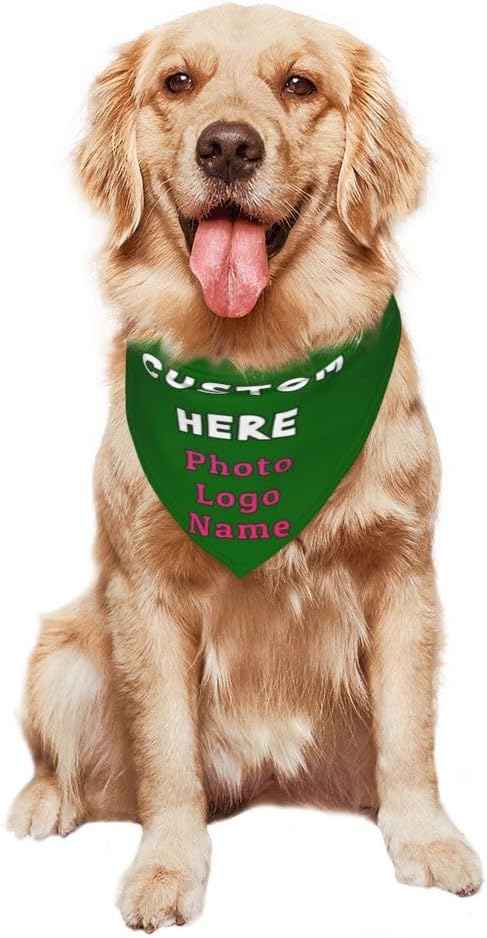 Personalized Dog Bandanas Custom Pet Scarf Add Your Own Logo Photo Text - Image 7