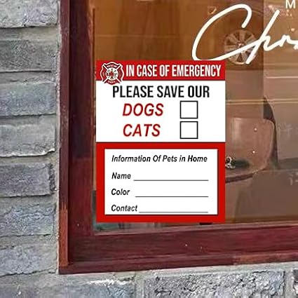 Emergency Pet Rescue Sticker – Fire Safety Window Decal - Image 4
