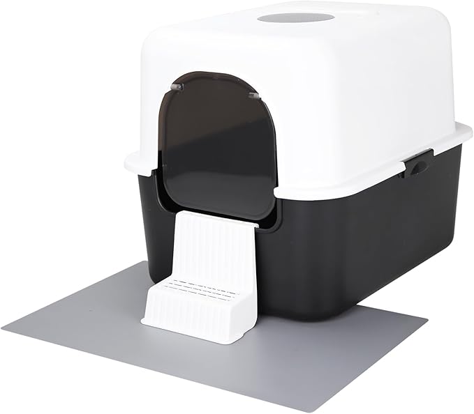 Sfozstra Black Enclosed Cat Litter Box by Sfozstra