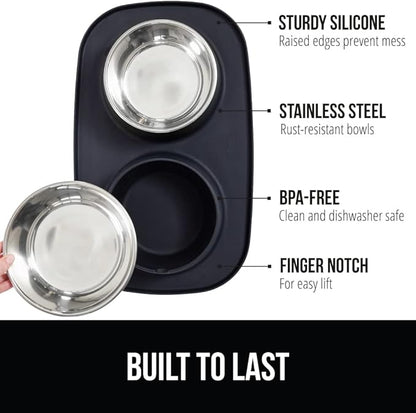 GORILLA GRIP Feeding Mat Bowl Set, 100% Waterproof BPA Free Silicone Base - Image 2