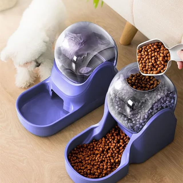 Dog & Cat Feeder + Waterer Set, Automatic Pet Feeder 2 in 1 Cat & Dog Food - Image 3
