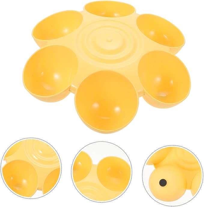 NUOBESTY 2pcs Flower Petal Shaped Pet Bowl Set, Six-Compartment Cat and Dog - Image 4