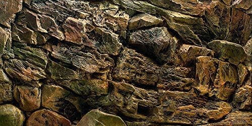 Rock Wall Aquarium Background Poster PVC Fish Tank Decor Landscape 24 36 48 72 (36" x 24"/ 91 x 61cm)