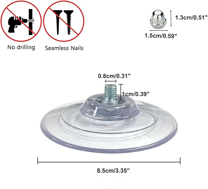 4 Pack Adhesive Cat Window Perch Suction Cups, Large Replacement Sucker Pad - Image 2